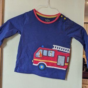 Baby Boden Firetruck Appliqué Shirt - New without tags, 3-4Y